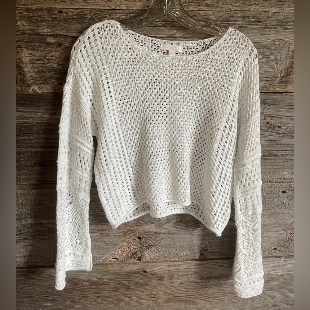 Cropped Knit LC Lauren Conrad Top with Bell Sleeves